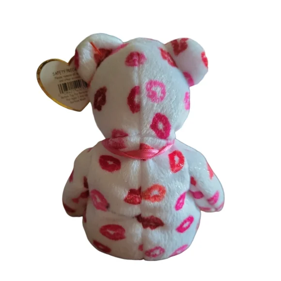 Vtg 2003 Ty Lipstick Bear Kissy Beanie Baby - Picture 4 of 12
